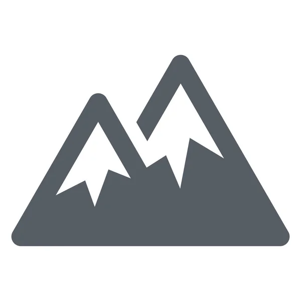 Previsión Montañas Icono Nevado Estilo Sólido — Vector de stock