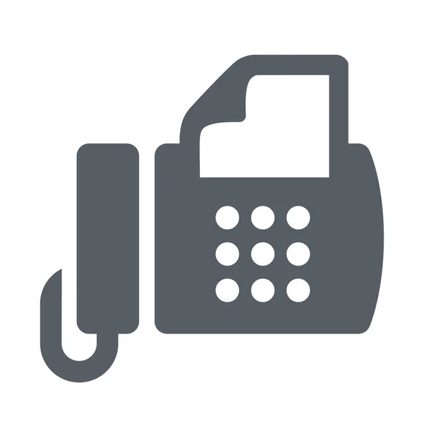 Business Communication Fax Icon Solid Style — 스톡 벡터