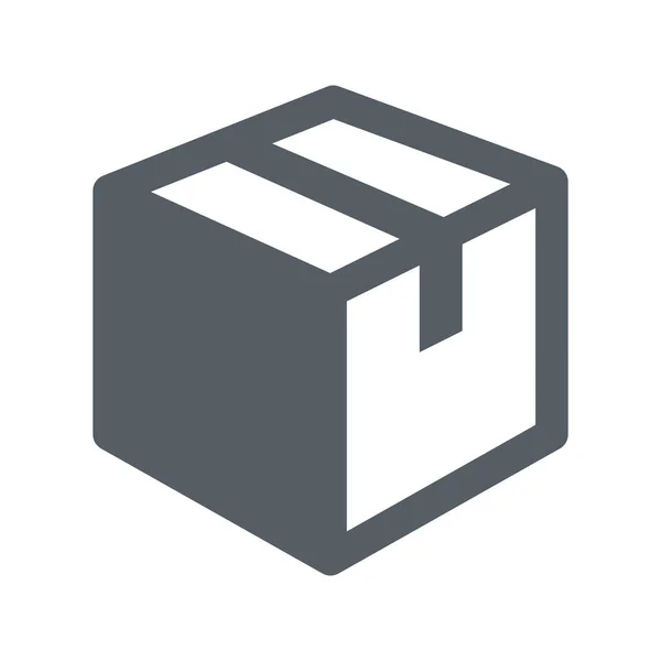 Kotak Ikon Bergerak Karton Dalam Gaya Solid - Stok Vektor