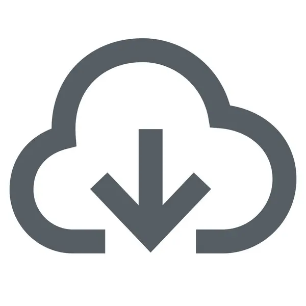 Ícone Download Dados Nuvem Estilo Esboço — Vetor de Stock