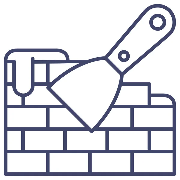 Ziegel Kratzwerkzeug Symbol Der Kategorie Werkzeuge Bau — Stockvektor