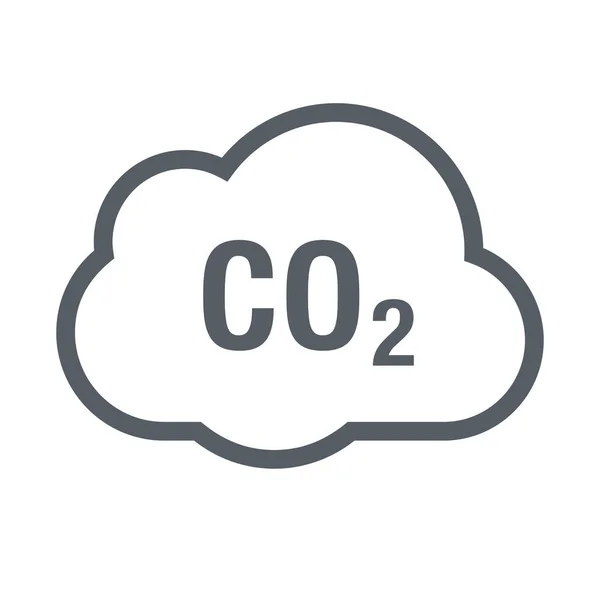 Ikona Uhlíkového Cloudu Co2 Stylu Osnovy — Stockový vektor