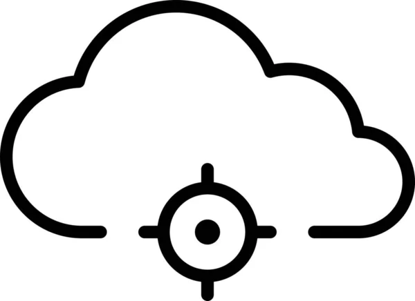 Cloud Computing Βρίσκεται Εικονίδιο Στυλ Περίγραμμα — Διανυσματικό Αρχείο