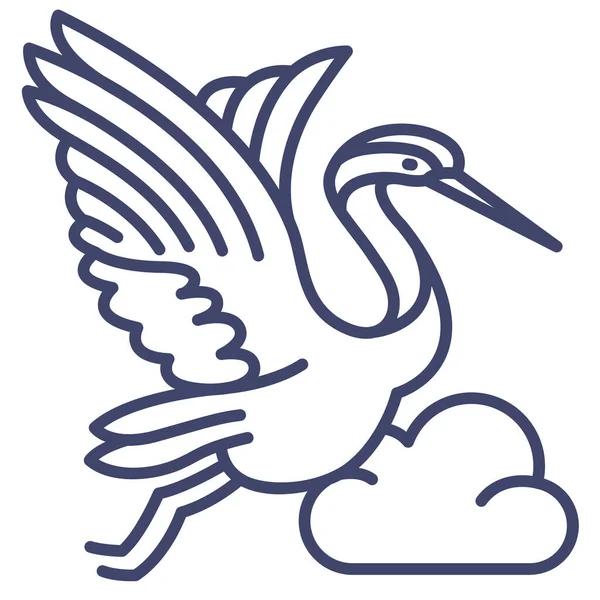 Tier Vogel Kranich Symbol — Stockvektor