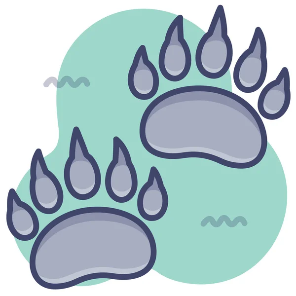 Bear Footprint Footprints Icon — Stock Vector