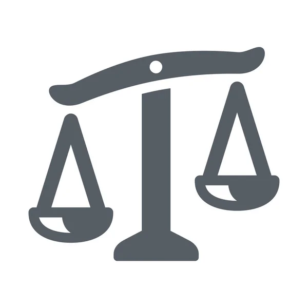 Equilibrio Icono Ley Justicia Estilo Sólido — Vector de stock