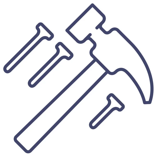 Иконка Гвоздей Плотника Категории Инструменты Строительство — стоковый вектор