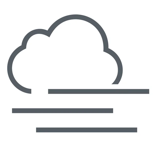 Nube Niebla Icono Pronóstico Estilo Esquema — Archivo Imágenes Vectoriales