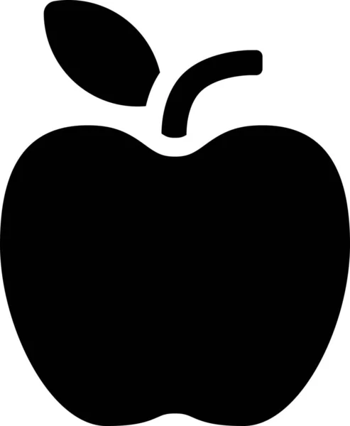 Apfelkost Frisches Symbol Soliden Stil — Stockvektor