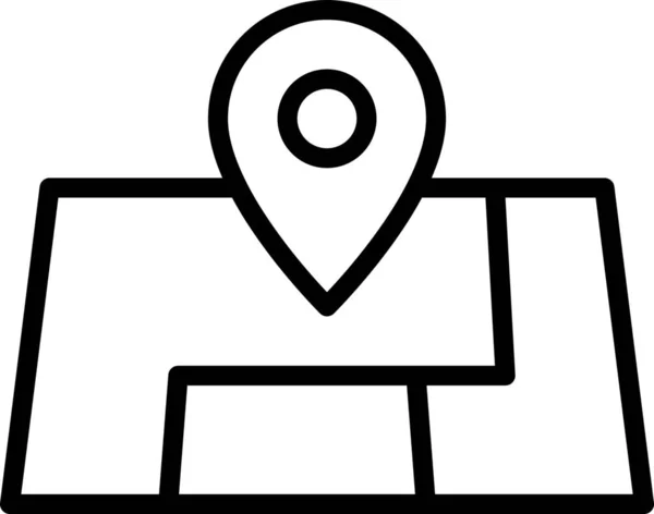 Adres Locatie Kaart Pictogram Outline Stijl — Stockvector