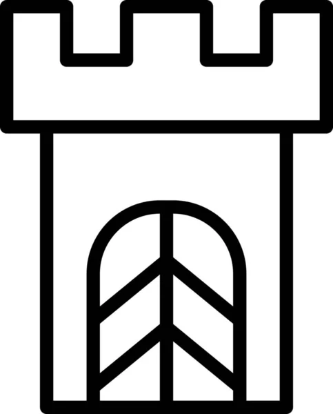 Иконка Замка Закрыта Стиле Контура — стоковый вектор