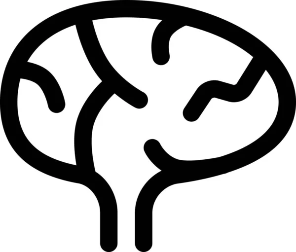 Икона Интеллекта Человека Мозга Стиле Абрис — стоковый вектор