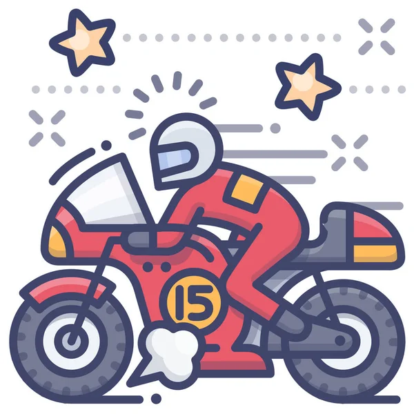 Motorradrennsport Ikone — Stockvektor
