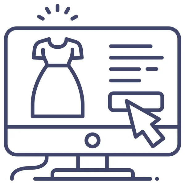 Icono Tienda Online Moda — Vector de stock