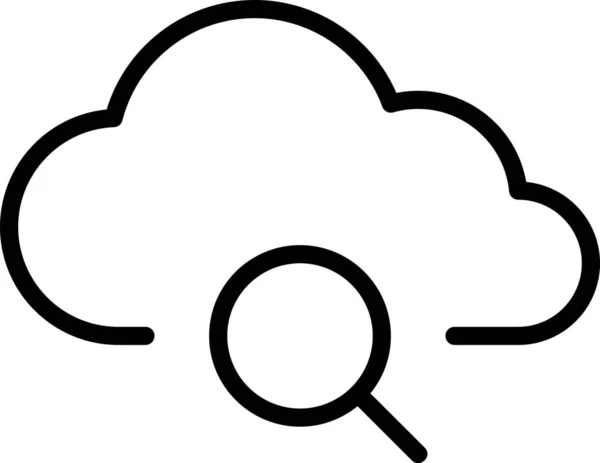 Cloud Computing Icono Búsqueda Estilo Esquema — Archivo Imágenes Vectoriales