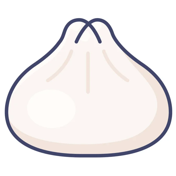 Asian Dumplings Icon Filled Outline Style — 스톡 벡터