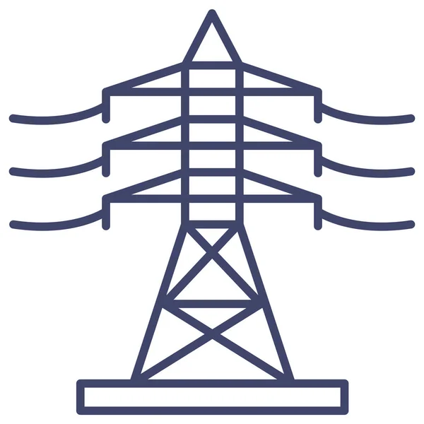Icona Della Torre Elettrica Potere — Vettoriale Stock