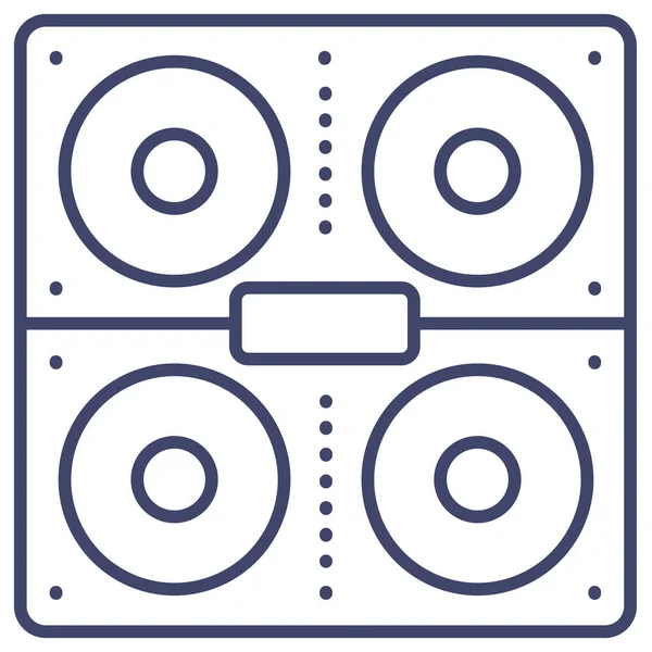 扬声器监视器扬声器图标中的声音和音乐类别 — 图库矢量图片