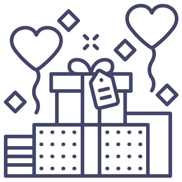 Geschenkparty Präsentiert Ikone Der Kategorie Liebe Romantik — Stockvektor