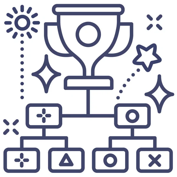 Icône Diagramme Concours Adversaire Dans Style Contour — Image vectorielle