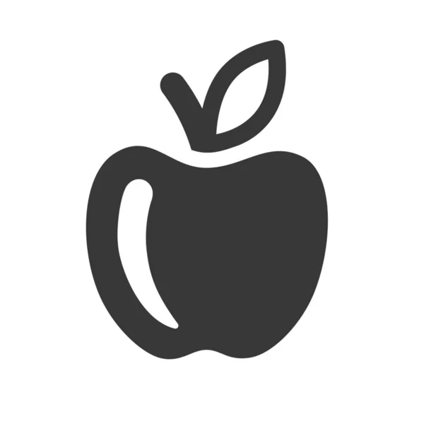 Яблочное Образование Икона Твердом Стиле — стоковый вектор