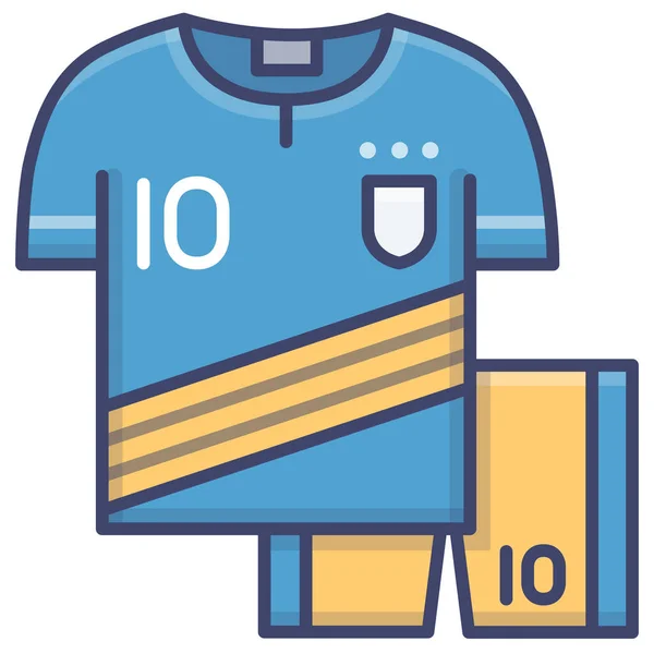 Voetbal Jersey Voetbal Icoon Gevulde Omtrek Stijl — Stockvector