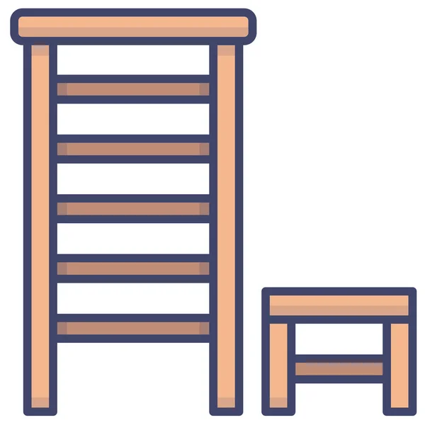 Bench Ladder Stool Icon Tools Construction Category — Stock Vector