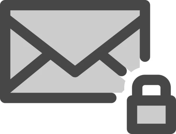 Umschlag Gesperrtes Mail Symbol Stil Ausgefüllter Umrisse — Stockvektor