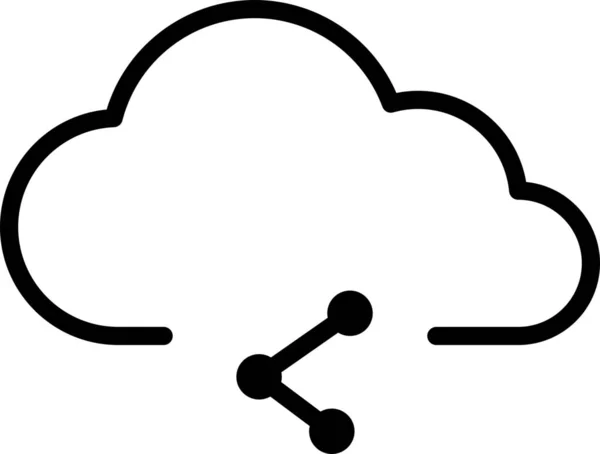 Ikona Mediów Chmurze Obliczeniowej Stylu Outline — Wektor stockowy
