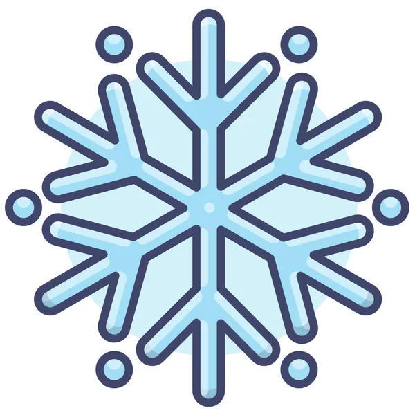 Nieve Copo Nieve Icono Invierno Estilo Contorno Lleno — Archivo Imágenes Vectoriales