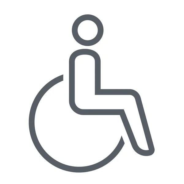 Disabled Handicapped People Icon Outline Style — Stock Vector