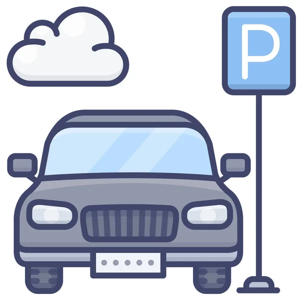 Ikona Parkovacího Znaku — Stockový vektor