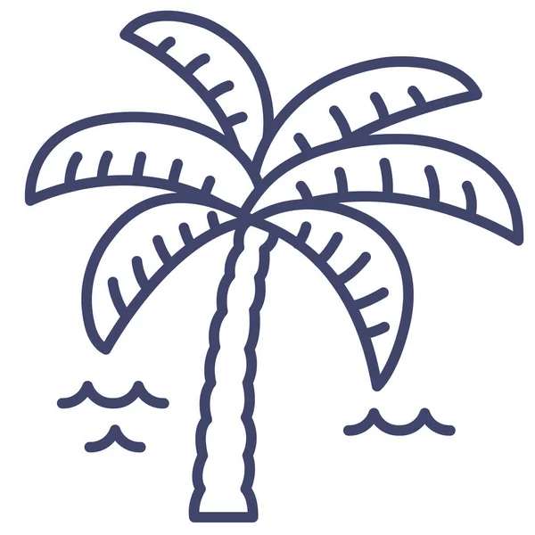 Palmen Ikone Der Küste — Stockvektor