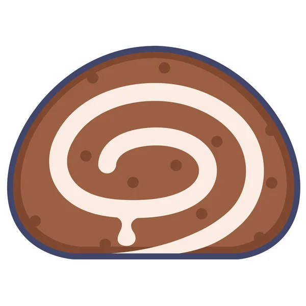 Значок Десертного Рулона Стиле Заполненный Контур — стоковый вектор