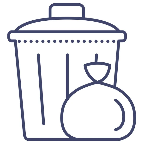 Puede Basura Icono Del Hogar — Vector de stock