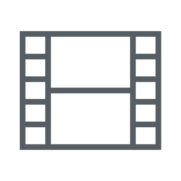 Icona Della Bobina Riproduzione Della Fotocamera Stile Outline — Vettoriale Stock