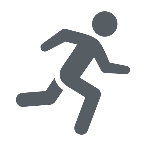 Athlétisme Tiret Personnes Icône Dans Style Solide — Image vectorielle