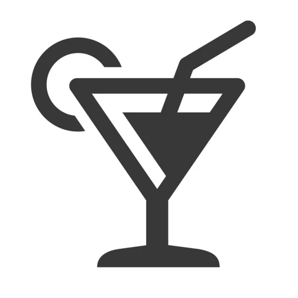 Icona Della Spiaggia Dell Alcool Bar Stile Solido — Vettoriale Stock