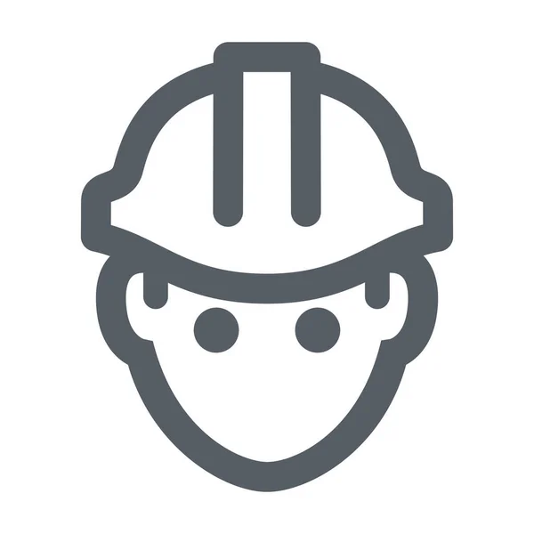 Construction Head Helmet Icon Solid Style — Stock Vector