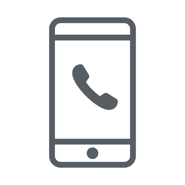 Chiamata Comunicazione Mobile Icona Stile Contorno — Vettoriale Stock