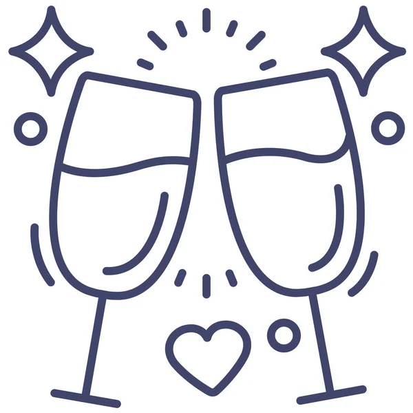 Cheers Drink Love Icon Love Romance Category — Stockový vektor