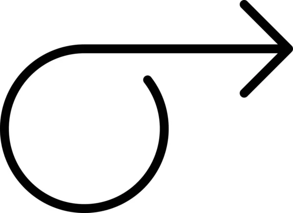 Pil Cirkel Rörelse Ikonen Kontur Stil — Stock vektor