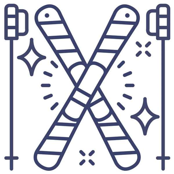 Board Ski Sports Εικονίδιο Στυλ Περίγραμμα — Διανυσματικό Αρχείο