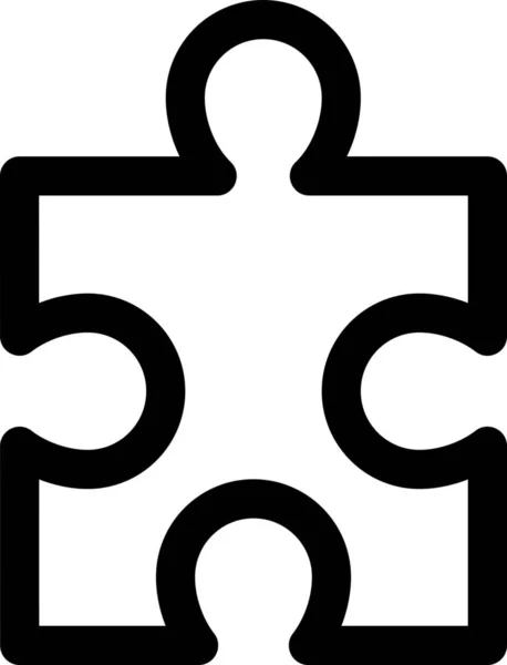 어셈블리 Interlock Jigsaw Icon Outline Style — 스톡 벡터