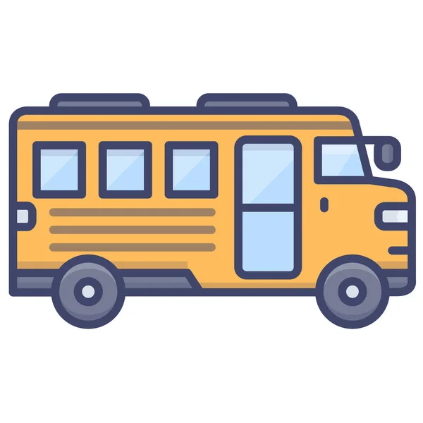 Schoolbus Vehical Icoon — Stockvector