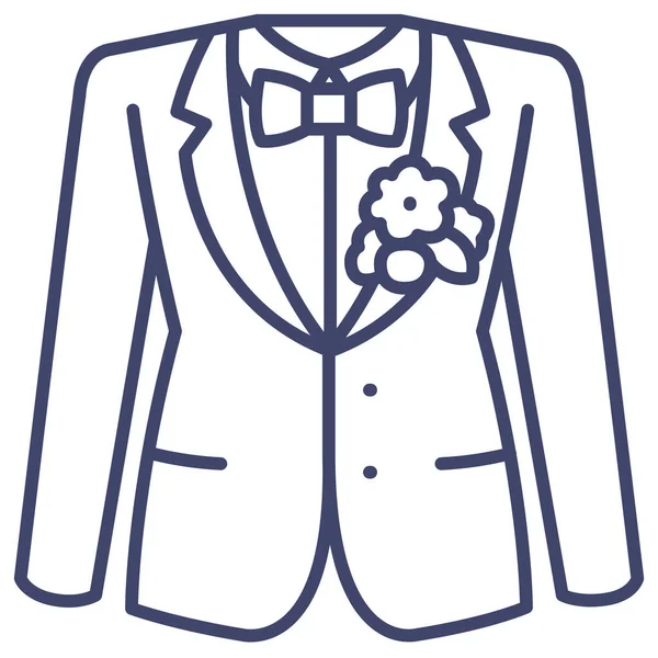 Traje Novio Icono Corbata Categoría Eventos Entretenimiento — Vector de stock