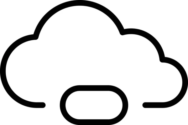 Cloud Computing Icono Descarga Estilo Esquema — Vector de stock