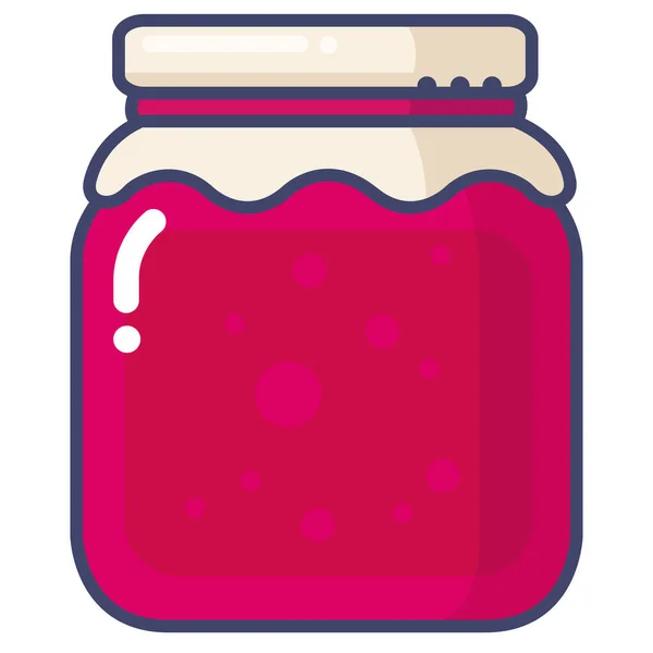 Berries Jam Jar Icon Filled Outline Style — Stock Vector