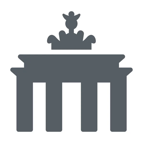 Berlín Brandenburg Německá Ikona Pevném Stylu — Stockový vektor