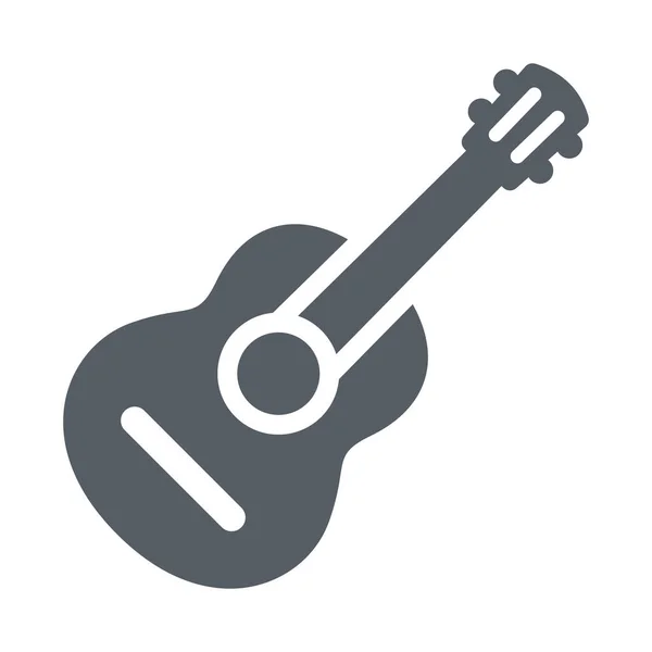 Значок Акустичного Гітарного Інструменту Суцільному Стилі — стоковий вектор